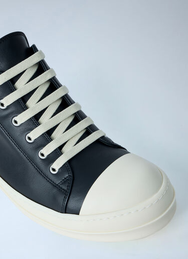 LN-CC® - Rick Owens: Leather Low-Top Sneakers - Black Rick Owens Leather Low-Top Sneakers Black ric0163031
