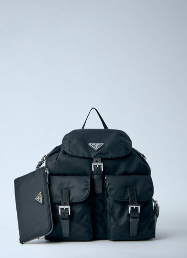 LN-CC® - Prada: Re-Nylon Medium Backpack - Black Prada Re-Nylon Medium Backpack Black pra0260040