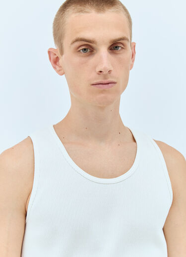 LN-CC® - Bottega Veneta: Rib Jersey Tank Top - White Bottega Veneta Rib Jersey Tank Top White bov0157010