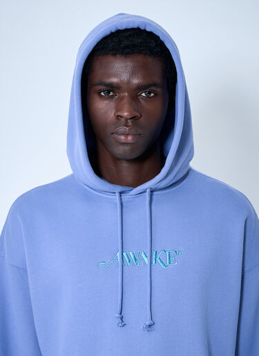 LN-CC® - Awake NY: Logo Motif Hooded Sweatshirt - Blue Awake NY Logo Motif Hooded Sweatshirt Blue awk0160002