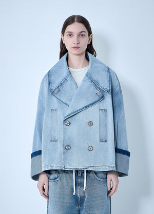 MM6 Maison Margiela Oversized Denim Peacoat Light Blue mmm0264002
