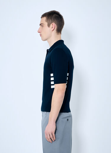 LN-CC® - Thom Browne: Knit Rugby Jersey Short Sleeve Top - Navy Thom Browne Knit Rugby Jersey Short Sleeve Top Navy thb0159006