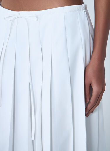 LN-CC® - Prada: Pleated Midi Skirt - White Prada Pleated Midi Skirt White pra0264035