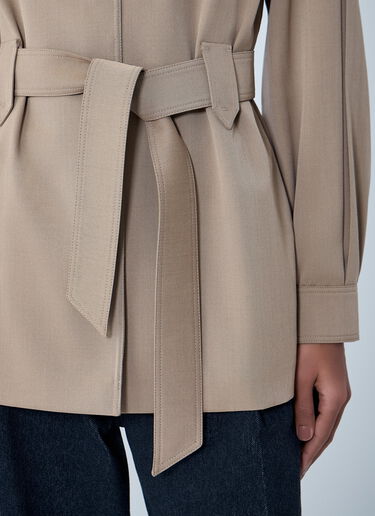 LN-CC® - Max Mara: Belted Button-Down Shirt - Brown Max Mara Belted Button-Down Shirt Brown max0263032