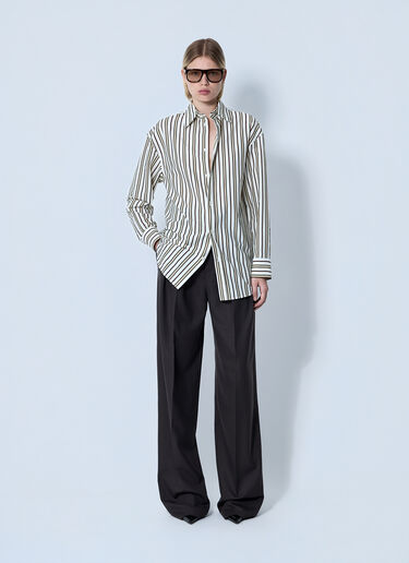 Saint Laurent Striped Button-Down Shirt Grey sla0260082