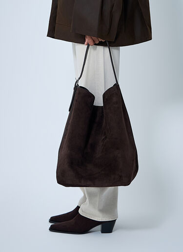 LN-CC® - TOTEME: Suede Belted Tote Bag - Brown TOTEME Suede Belted Tote Bag Brown tot0262001