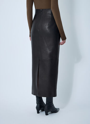 LN-CC® - Khaite: Loxley Leather Skirt - Black Khaite Loxley Leather Skirt Black kha0261009
