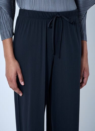 LN-CC® - Pleats Please Issey Miyake: Pleated Wide-Leg Trousers - Black Pleats Please Issey Miyake Pleated Wide-Leg Trousers Black plp0264011