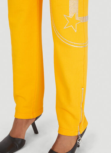 LN-CC® - Lourdes: Sequin Graphic Track Pants - Orange Lourdes Sequin Graphic Track Pants Orange lou0346009