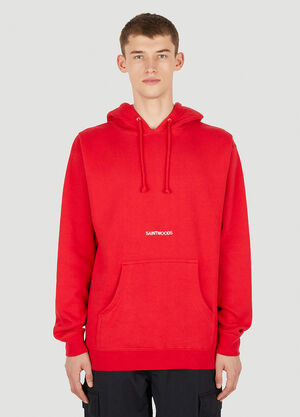 LN-CC® - Saintwoods: Logo Embroidery Hooded Sweatshirt - Red Saintwoods Logo Embroidery Hooded Sweatshirt Red swo0149008