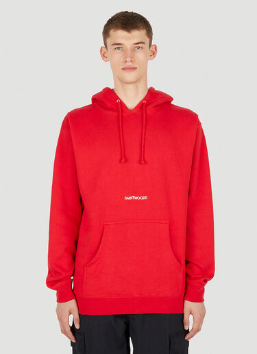 LN-CC® - Saintwoods: Logo Embroidery Hooded Sweatshirt - Red Saintwoods Logo Embroidery Hooded Sweatshirt Red swo0149008