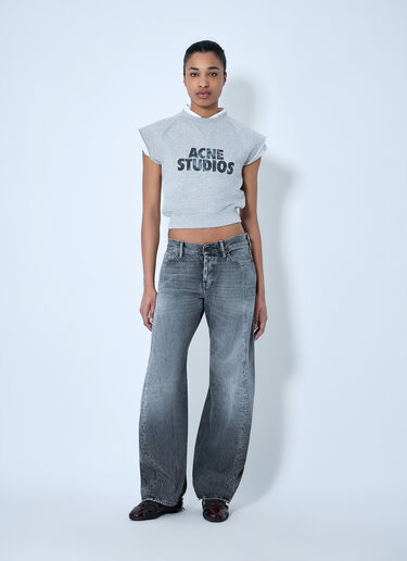 LN-CC® - Acne Studios: Sleeveless Logo Sweatshirt - Grey Acne Studios Sleeveless Logo Sweatshirt Grey acn0264038
