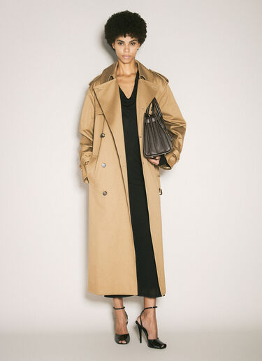 LN-CC® - Saint Laurent: Twill Trench Coat - Beige Saint Laurent Twill Trench Coat Beige sla0257013
