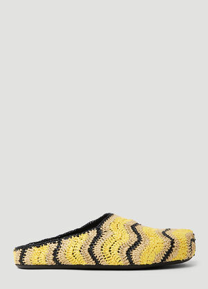 Marni x No Vacancy Fussbet Sabot Raffia Mules Yellow mvy0153009