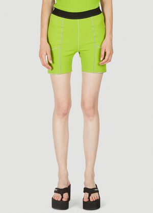 LN-CC® - Coperni: C+ Bike Shorts - Green Coperni C+ Bike Shorts Green cpn0251005