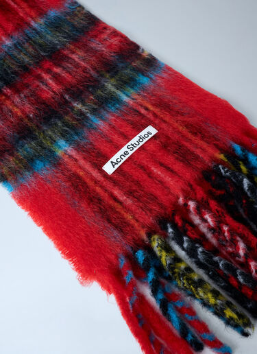 Acne Studios Mohair Checked Scarf Red acn0162034