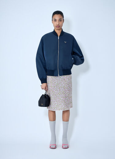 LN-CC® - Prada: Zip-Up Bomber Jacket - Blue Prada Zip-Up Bomber Jacket Blue pra0264003