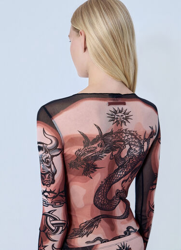 LN-CC® - Jean Paul Gaultier: Re-Edition Safe Sex Tattoo Longsleeve Top - Brown Jean Paul Gaultier Re-Edition Safe Sex Tattoo Longsleeve Top Brown jpg0264025