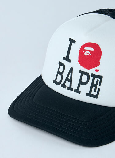 LN-CC® - A BATHING APE®: Logo Print Baseball Cap - Black A BATHING APE® Logo Print Baseball Cap Black aba0158006