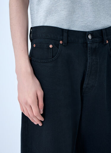 LN-CC® - Saint Laurent: Loose Straight Denim Pants - Black Saint Laurent Loose Straight Denim Pants Black sla0164001