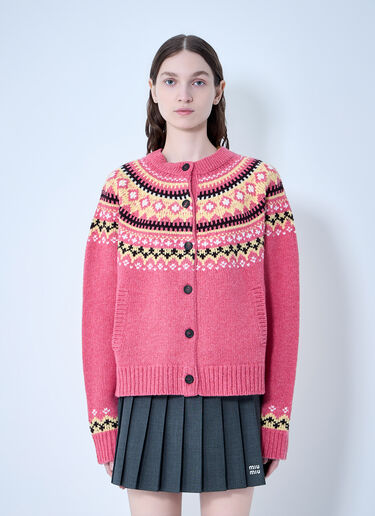 Miu Miu Wool Cardigan Pink miu0263016