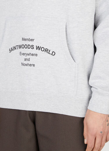 LN-CC® - Saintwoods: World Member Hooded Sweatshirt - Light Grey Saintwoods World Member Hooded Sweatshirt Light Grey swo0151011