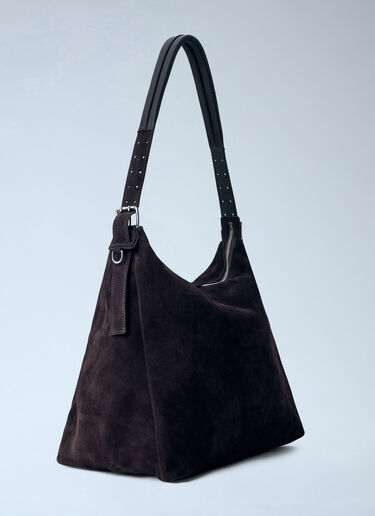 Lemaire Belted Hobo Bag in Suede Brown lem0264025