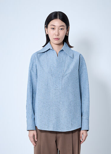 LN-CC® - Bottega Veneta: Striped Shirt - Blue Bottega Veneta Striped Shirt Blue bov0260002