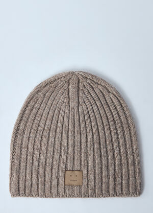 Acne Studios Logo Motif Beanie Hat Grey acn0159030