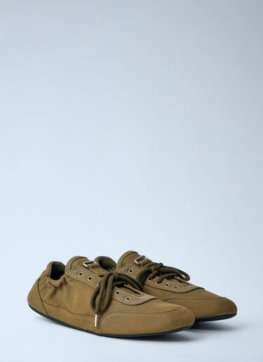 LN-CC® - Prada: Collapse Canvas Sneakers - Olive Prada Collapse Canvas Sneakers Olive pra0264020