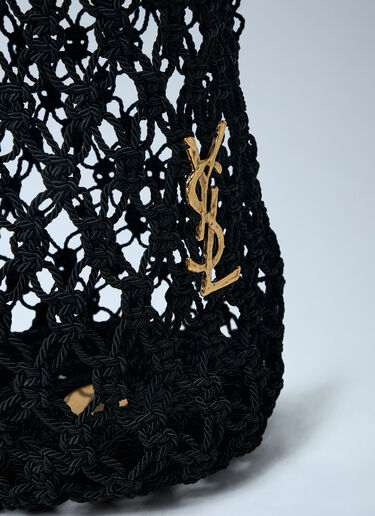 Saint Laurent Large Cassandre Crochet Tote Bag Black sla0261119