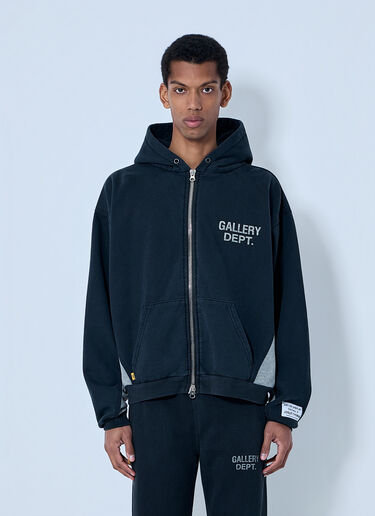 LN-CC® - Gallery Dept.: Zip-Up Logo Hoodie - Black Gallery Dept. Zip-Up Logo Hoodie Black gdp0164013