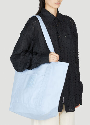 LN-CC® - Raf Simons: Logo Patch Tote Bag - Light Blue Raf Simons Logo Patch Tote Bag Light Blue raf0251012