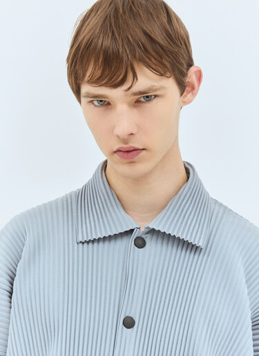 LN-CC® - Homme Plissé Issey Miyake: Pleated Jacket - Grey Homme Plissé Issey Miyake Pleated Jacket Grey hmp0158013
