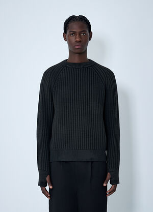 LN-CC® - Junya Watanabe: Rib Knit Sweater - Black Junya Watanabe Rib Knit Sweater Black jwn0162005