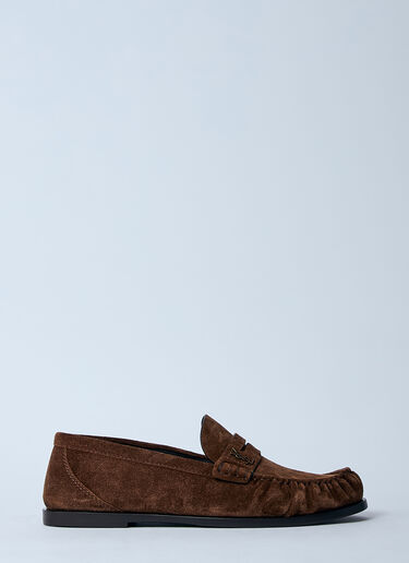 Saint Laurent Laurent Suede Loafers Brown sla0259043