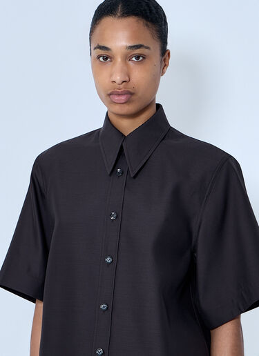LN-CC® - Bottega Veneta: Wool and Silk Toile Shirt - Brown Bottega Veneta Wool and Silk Toile Shirt Brown bov0264046