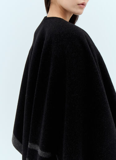 LN-CC® - Max Mara: Wool Cloak With Fringes - Black Max Mara Wool Cloak With Fringes Black max0257034