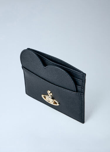 LN-CC® - Vivienne Westwood: 하트 모티프 가죽 카드 홀더 - 블랙 Vivienne Westwood 하트 모티프 가죽 카드 홀더 블랙 vvw0263055