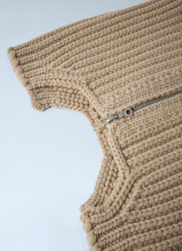 LN-CC® - Dries Van Noten: Zip-Up Scarf - Beige Dries Van Noten Zip-Up Scarf Beige dvn0162022