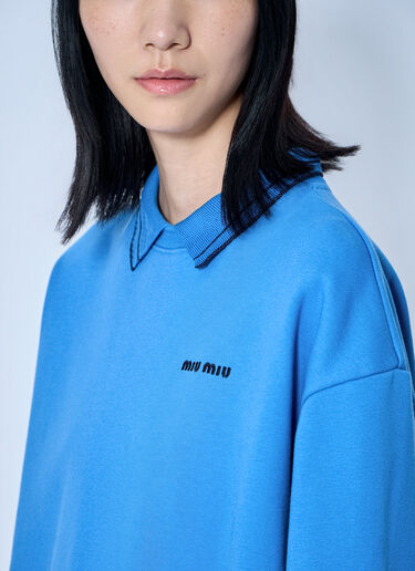 Miu Miu Logo Motif Sweatshirt Light Blue miu0265008