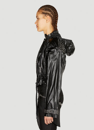 LN-CC® - Rabanne: Eyelet Biker Jacket - Black Rabanne Eyelet Biker Jacket Black pac0252010