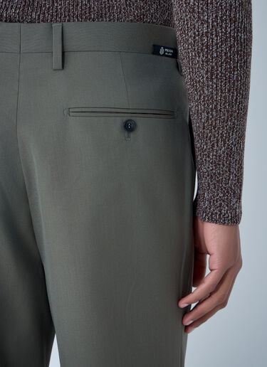LN-CC® - Prada: Wide-Leg Wool Pants - Green Prada Wide-Leg Wool Pants Green pra0163056