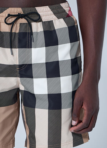 LN-CC® - Burberry: Check Swim Shorts - Beige Burberry Check Swim Shorts Beige bur0159047