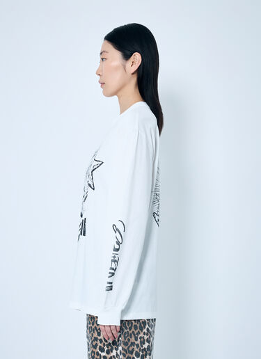 LN-CC® - GANNI: Heavy Long Sleeve T-Shirt - White GANNI Heavy Long Sleeve T-Shirt White gan0259042
