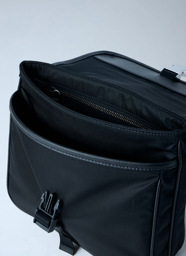 Prada Re-Nylon and Saffiano Leather Shoulder Bag Black pra0164012