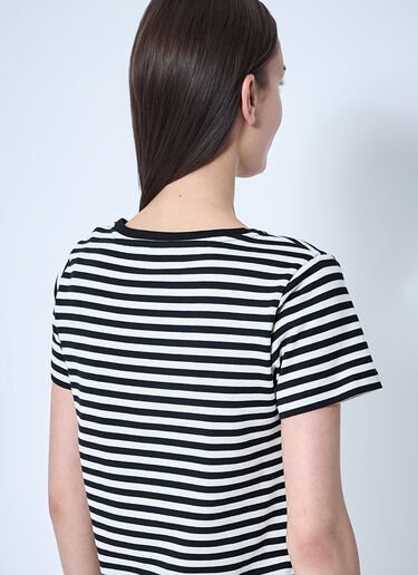 LN-CC® - Moncler: Striped Logo Motif T-Shirt - Black Moncler Striped Logo Motif T-Shirt Black mon0260026