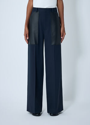 Bottega Veneta Compact Wool And Cotton Twill Pants Blue bov0261011