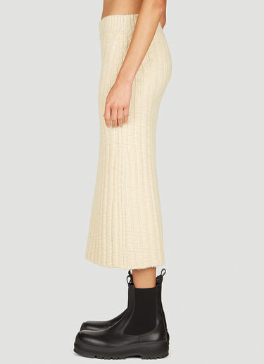 LN-CC® - Jil Sander+: Wool Rib Midi Skirt - Beige Jil Sander+ Wool Rib Midi Skirt Beige jsp0253010