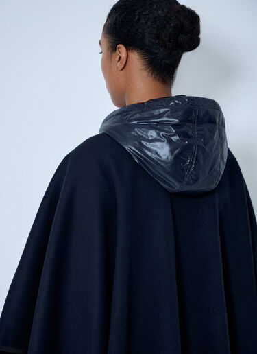 LN-CC® - Moncler: Hooded Cape with Belted Waist - Navy Moncler Hooded Cape with Belted Waist Navy mon0265094